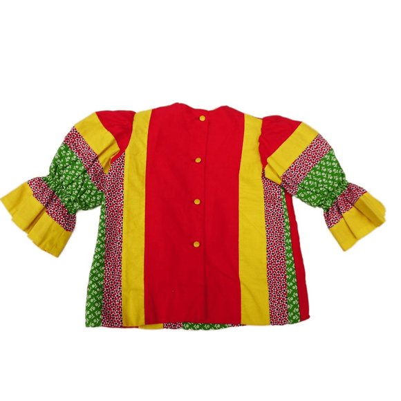 Vintage Sassafras Tunic Top Clowncore Lined Yellow Button Back 24mos - Picture 3 of 8